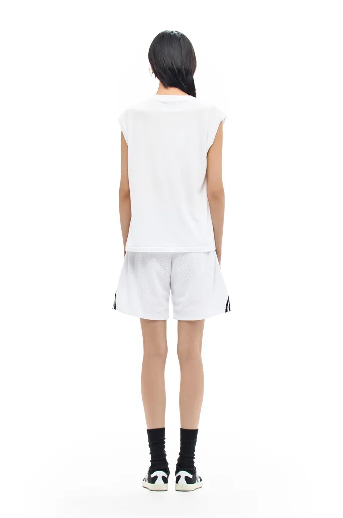 GALLERY DEPT. VENICE COURT SHORTS English mesh shorts Logo webbing wide-leg basketball shorts Black and white S-XL Original molding Loose wide-leg version American boys' first choice Breathable mesh fabric Superimposed soft material inside Comfortable and easy to match Custom-woven original consistent webbing/main mark/component wash mark Details are enlarged to follow